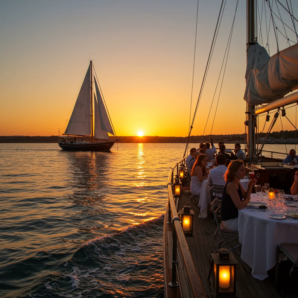 How Does the Sunset &amp; Harbor Lights Dinner Sail Unfold?