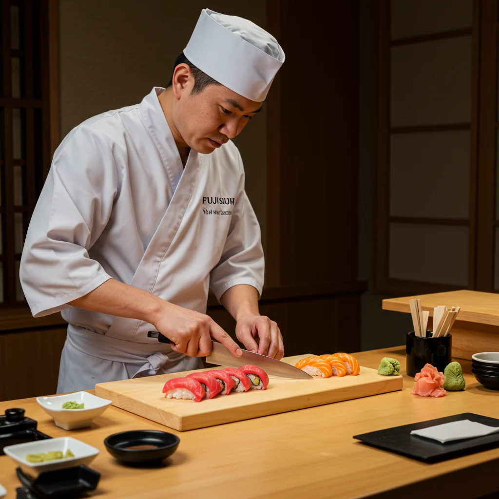 The Art of Sushi Preparation at Fuji Sushi