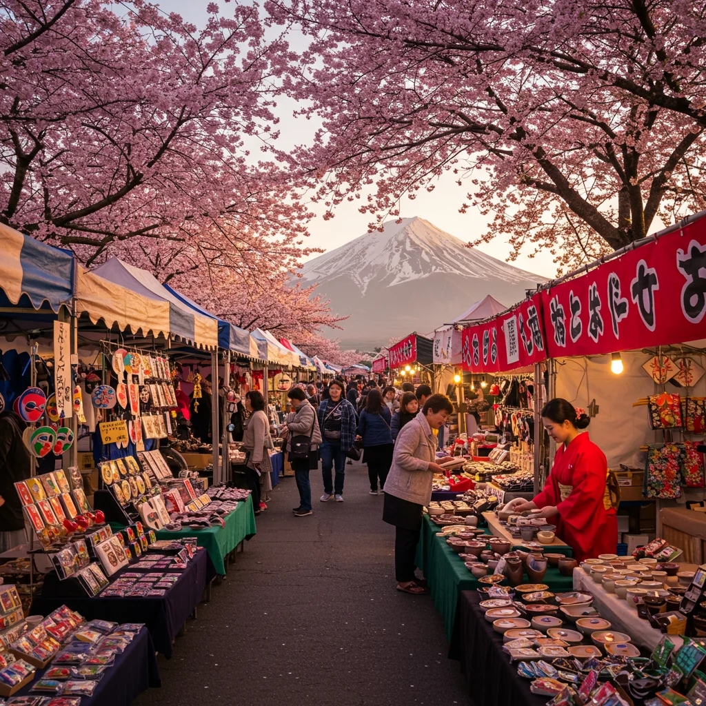 Shopping for Traditional Souvenirs in Fuji