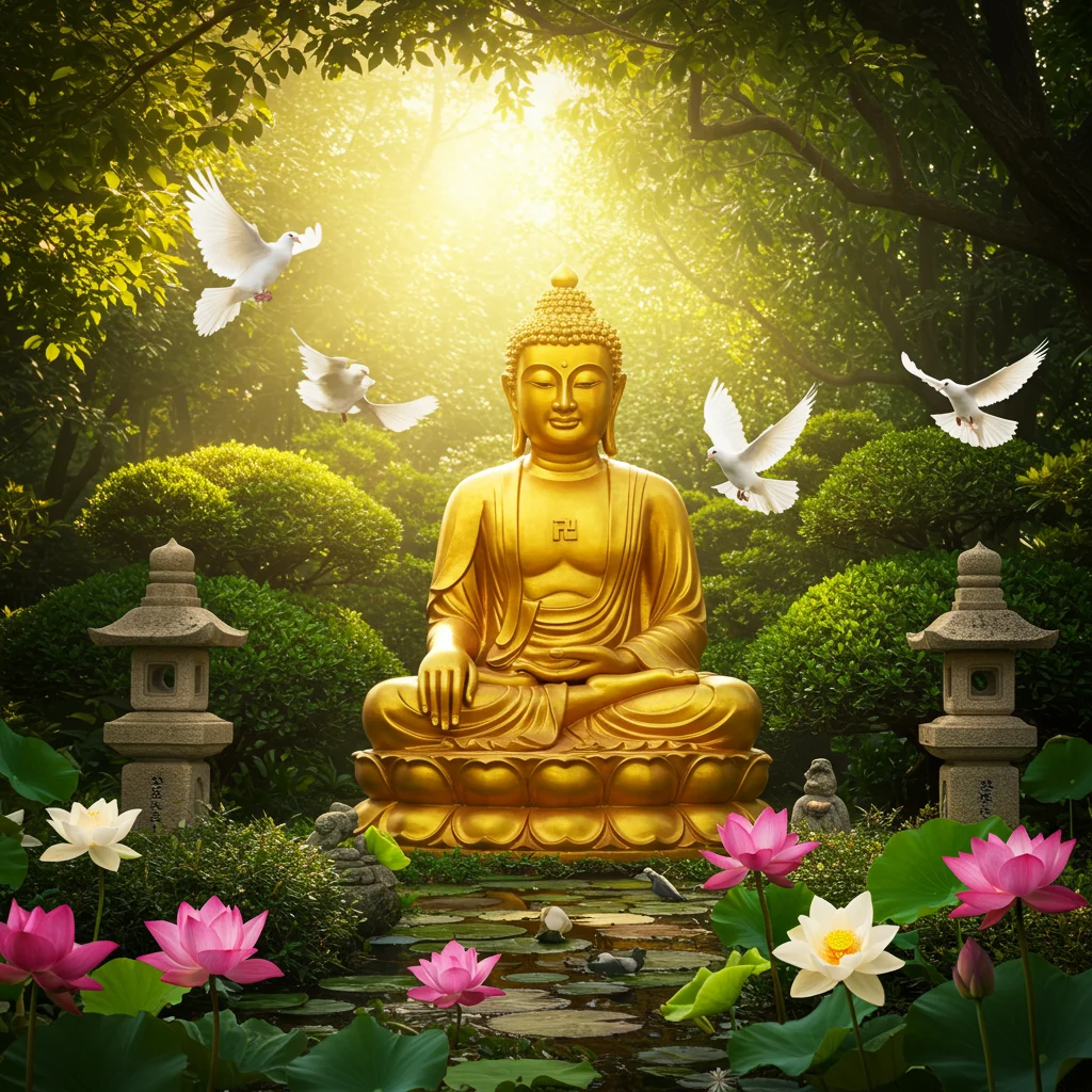 Symbolism of Peace in the Golden Buddha